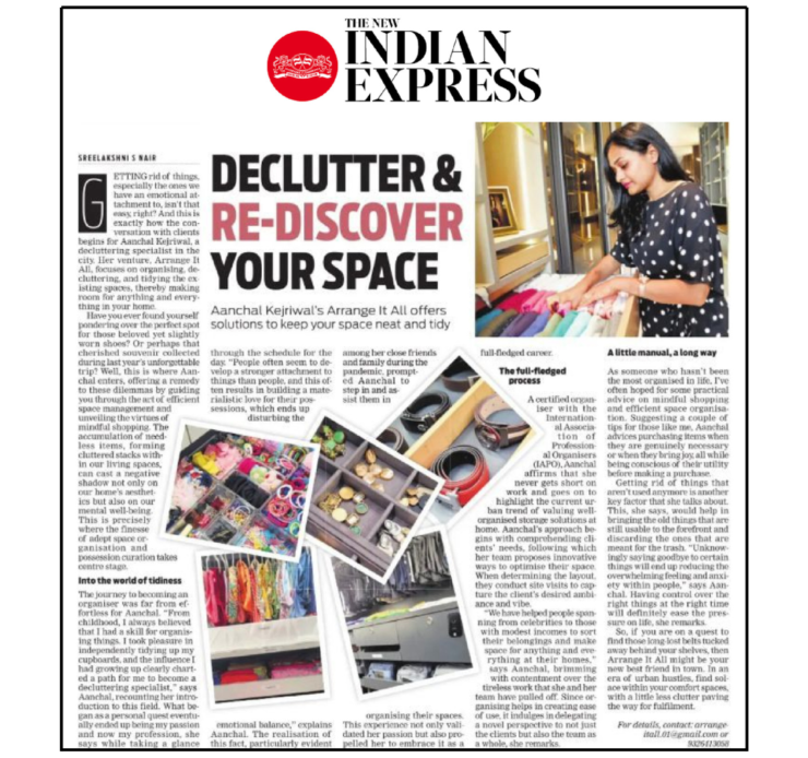 Declutter & Re-Discover Your Space: Aanchal Kejriwal’s Arrange It All offers solutions to keep your space neat and tidy!