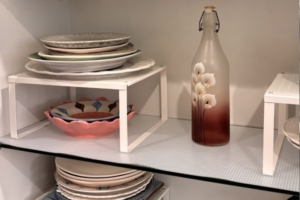 Organized crockery cabinet by a professional organiser
