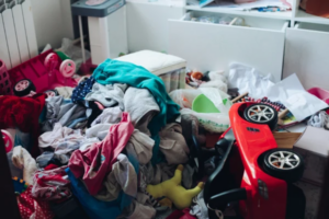 messy room disorder concept living room bedroom scattered clothes-stuff-floor