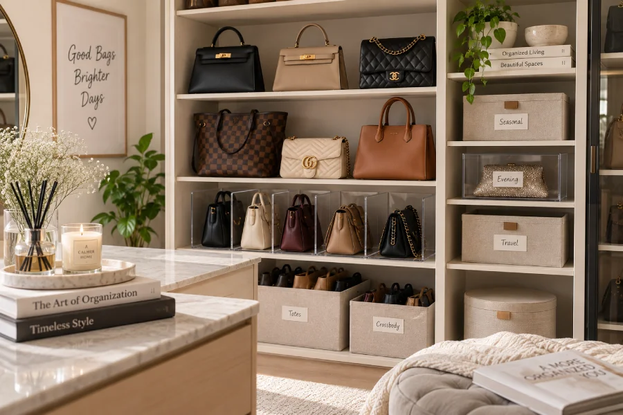 Organize desinger handbag collection